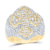 3 CTW-DIA NK CROSS MENS RING